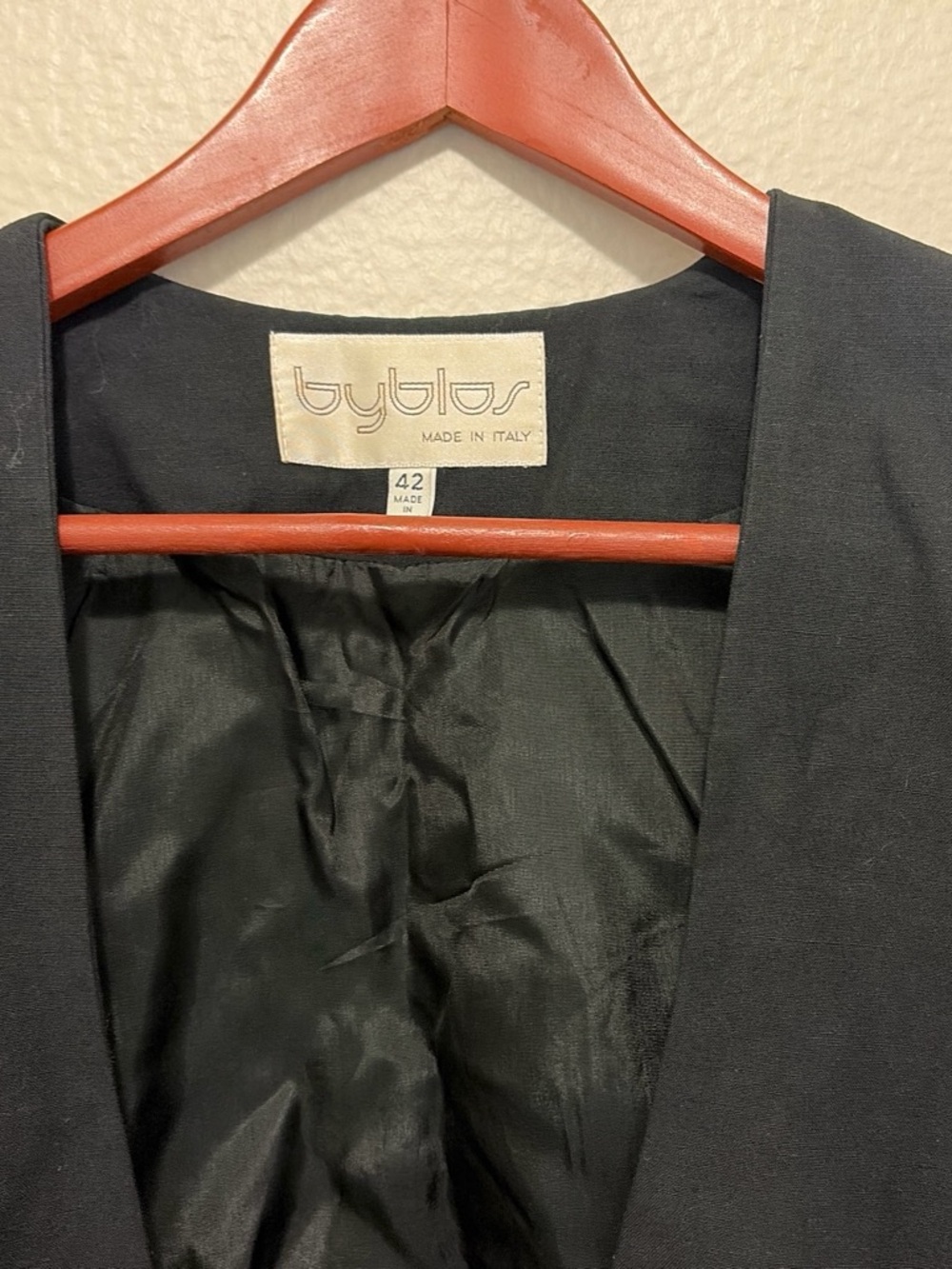 Byblos Men's Black Blazer with Smooth Black Lining
